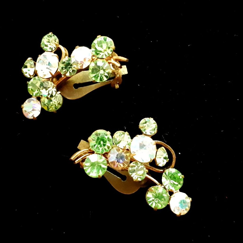 Vintage Triad Rhinestone Earrings